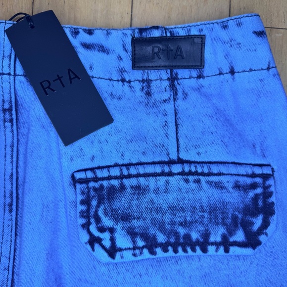 RtA High Rise Blue Cargo Jeans for Women - Picture 4 of 6